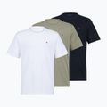 Vyriški marškinėliai Tommy Hilfiger Cotton Short 3 pack navy blue/utility sage/white