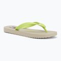 Moteriškos šlepetės per pirštą Tommy Jeans Logo Summer white clay/lime essence
