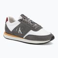 Vyriški batai Calvin Klein HM0HM02212 Retro Runner Bans Leather Suede granite gray/white/rhubarb