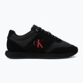 Vyriški batai Calvin Klein HM0HM02212 Retro Runner Bans Leather Suede triple black/adrenaline rush 2