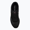 Vyriški batai Calvin Klein HM0HM02212 Retro Runner Bans Leather Suede triple black/adrenaline rush 5