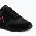 Vyriški batai Calvin Klein HM0HM02212 Retro Runner Bans Leather Suede triple black/adrenaline rush 7