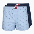 Vyriškos trumpikės Tommy Hilfiger Woven Boxer Print 3 pack chambray flag/carb navy/c navy flag