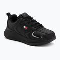 Vyriški batai Tommy Jeans Runn Leather triple black