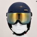 Moteriškas slidinėjimo šalmas UVEX Wanted Visor WE fleece sparkles/gold matt/mirror gold smoke 11