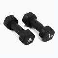 adidas hanteliai 2x1 kg juodi ADWT-10001 2