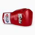 Fairtex Pro Competition bokso pirštinės su užrakintu nykščiu Odinės raudonos spalvos 5