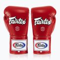 "Fairtex Pro Competition" bokso pirštinės su užrakintu nykščiu Odinės raudonos spalvos