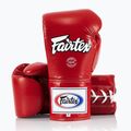 "Fairtex Pro Competition" bokso pirštinės su užrakintu nykščiu Odinės raudonos spalvos 4