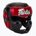 Bokso šalmas Fairtex Diagonal Vision Sparring Headguard - Full Head Coverage black/red