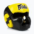 Bokso šalmas Fairtex Diagonal Vision Sparring Headguard - Full Head Coverage black/yellow