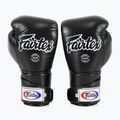 "Fairtex" stilingos kampuotos bokso pirštinės su užfiksuotu nykščiu juodos spalvos