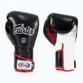 Fairtex stilingos kampuotos bokso pirštinės su užfiksuotu nykščiu juodos/baltos/raudonos spalvos
