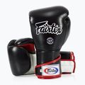 "Fairtex" stilingos kampuotos bokso pirštinės su užfiksuotu nykščiu juodos/baltos/raudonos spalvos 4