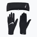 Moteriška galvos juosta + pirštinių komplektas Nike Essential Running black/black/silver