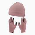 Moteriškas rinkinys kepurė + pirštinės Nike Fleece red stardust/red stardust/silver