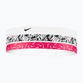 Galvos juosta Nike Printed Headbands 3 vnt. white/aster pink/black