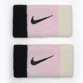 Riešų juostos Nike Swoosh Doublewide Wristbands 2 vnt. pink foam/coconut milk/black