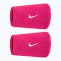 Frotinės riešo juostos Nike Swoosh Classic Doublewide Wristbands 2 vnt. vivid pink/white