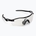 "Oakley Radar Plate" poliruoti juodi/skaidrūs iki juodų iridinių fotochrominių akinių nuo saulės akiniai
