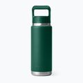 Termo gertuvė YETI Rambler Straw 769 ml black forest green 2