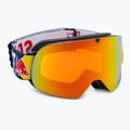 Red Bull SPECT Soar matiniai tamsiai mėlyni/mėlyni/oranžiniai raudoni veidrodiniai/raudoni sniego 004 slidinėjimo akiniai