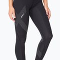 Moteriškos treniruočių tamprės 2XU Motion Mid-Rise Compression juodos spalvos su taškuotu atspindinčiu logotipu 5