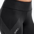 Moteriškos treniruočių kelnės 2XU Motion Mid-Rise Compression 7/8 juodos spalvos su taškuotu atspindinčiu logotipu 5