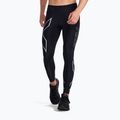 Vyriškos treniruočių tamprės 2XU Core Compression juoda/sidabrinė