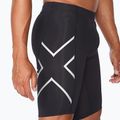 2XU Core Compression treniruočių šortai vyrams, juodi/sidabriniai 4