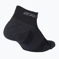 2XU Vectr Light Cushion 1/4 Crew bėgimo kojinės juodos/titaninės 2