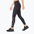 Moteriškos treniruočių kelnės 2XU Force Mid-Rise Compression black/gold 2