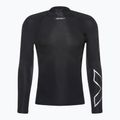 Vyriška 2XU Core Compression juoda/sidabrinė treniruočių ilgomis rankovėmis apranga 4