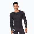 Vyriška 2XU Core Compression juoda/sidabrinė treniruočių ilgomis rankovėmis apranga