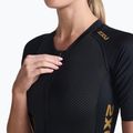 Moteriškas triatlono kostiumas 2XU Light Speed Sleeved black/gold 3