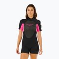 Moteriškas plaukimo kostiumas Rip Curl Omega 2/2 mm Back Zip Springsuit black/pink
