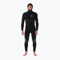 Vyriškas plaukimo hidrokostiumas Rip Curl Flashbomb Fusion 5/4mm Hooded Zip Free black