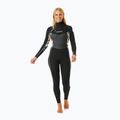 Moteriškas plaukimo hidrokostiumas Rip Curl Dawn Patrol 4/3mm Chest Zip Sublimed black/ black/ multi 4