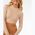Moteriškas vientisas maudymosi kostiumėlis Rip Curl Premium Surf LS Surf light brown 11