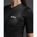 Moteriškas triatlono kombinezonas 2XU Aero Hex Sleeved black/white 3