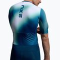 Vyriškas triatlono kombinezonas 2XU Aero Hex Sleeved jelly mint/majol 5