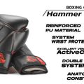 Bokso pirštinės DBX BUSHIDO "Hammer - Red" Muay Thai juodos/raudonos 20