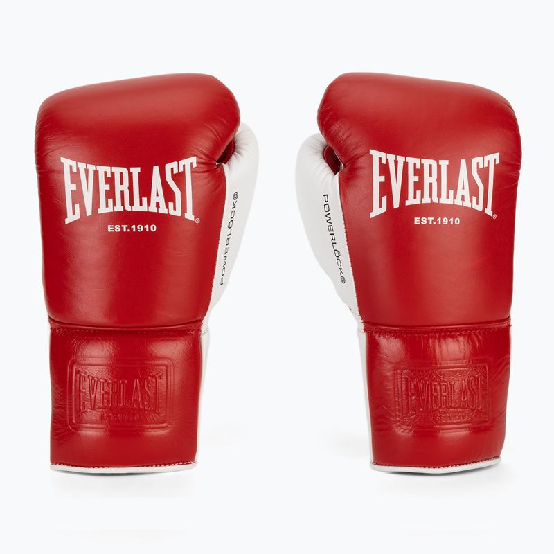 Bokso pirštinės Everlast Powerlock OG Pro Fight red/white 2