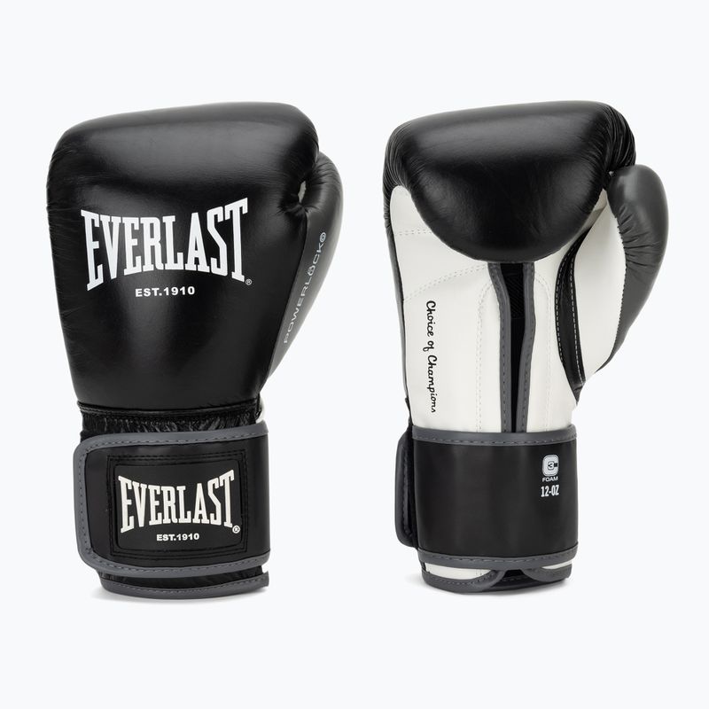 Bokso pirštinės Everlast Powerlock OG H&L Leather Advanced Training black/white