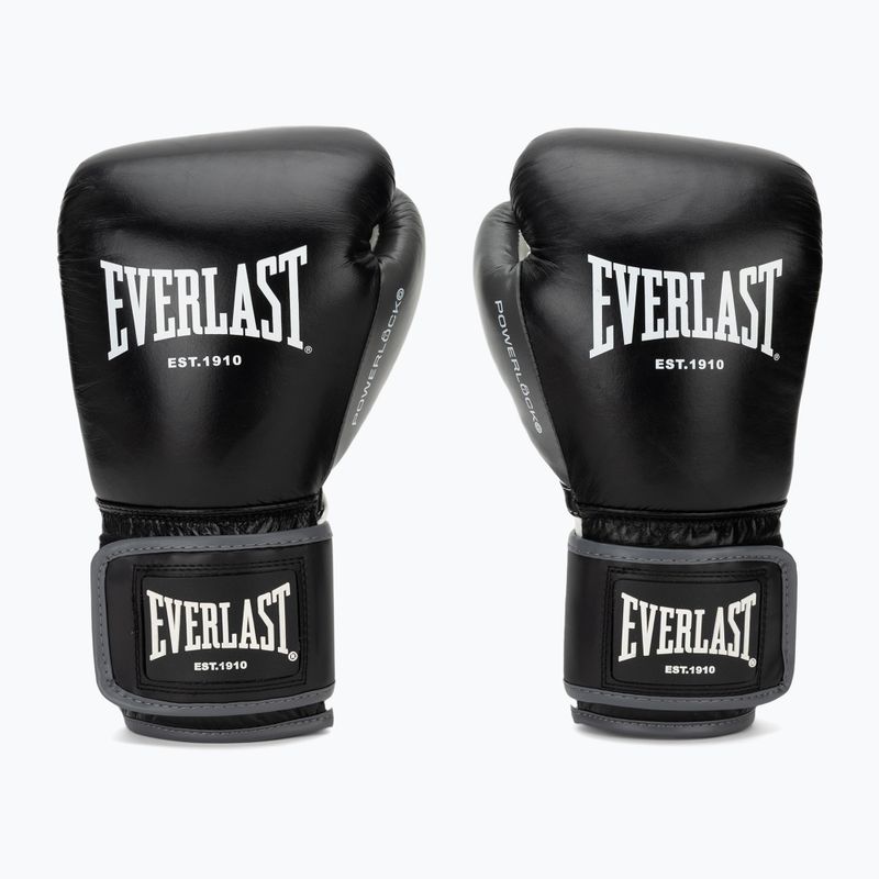 Bokso pirštinės Everlast Powerlock OG H&L Leather Advanced Training black/white 2