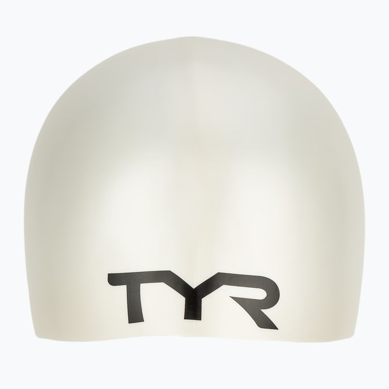 Vaikiška plaukiojimo kepuraitė TYR Wrinkle-Free Silicone white