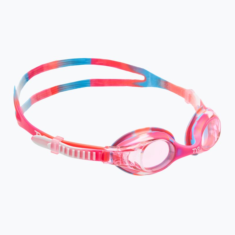 Vaikiški plaukimo akiniai TYR Swimple Tie Dye Non-Mirrored pink/pink/white
