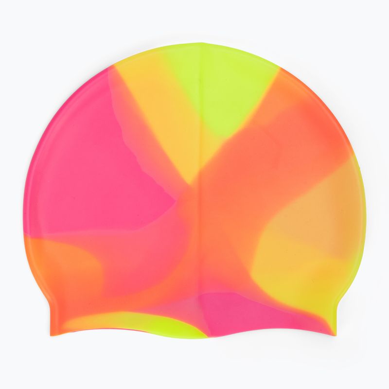 Vaikiška plaukimo kepuraitė TYR Tiedye Silicone Multicolor Jr yellow/pink/orange 2