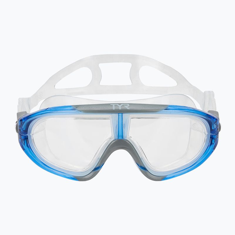 Plaukimo kaukė TYR Orion clear/ blue/ grey 2