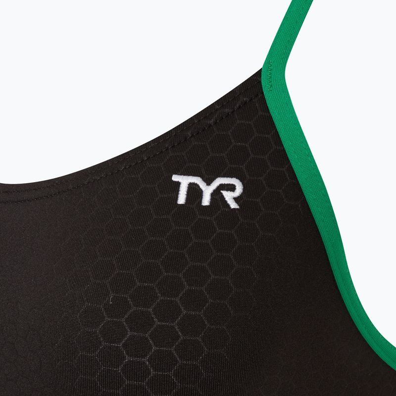 Moteriškas vientisas plaukimo kostiumas TYR Hexa Cutoutfit black/green 3
